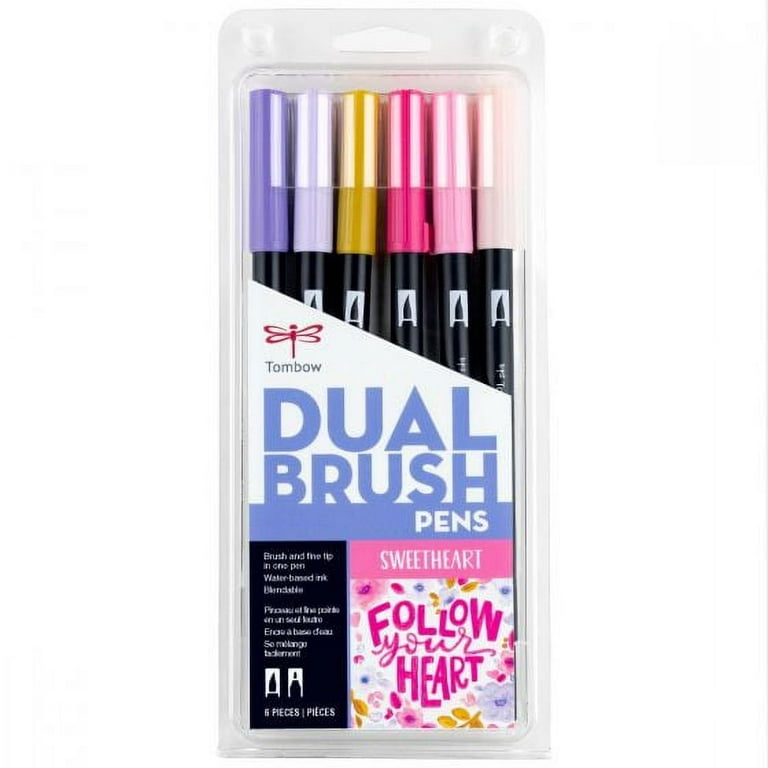 Tombow 56228 Dual Brush Pen Art Markers Sweetheart 6-Pack 