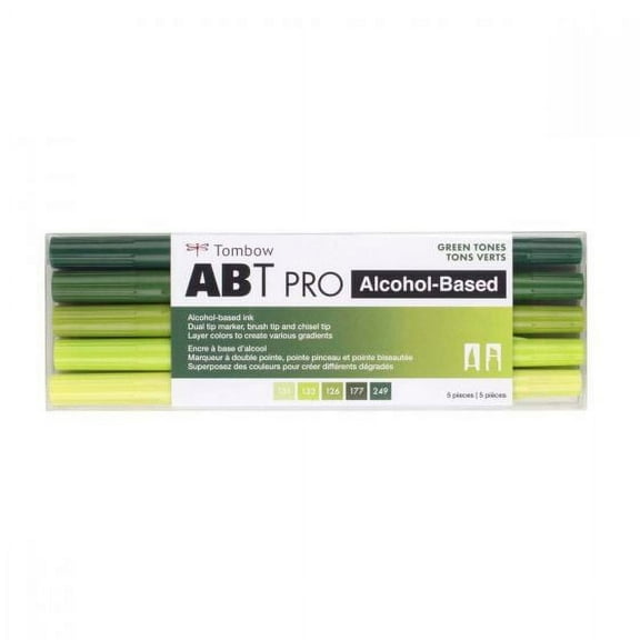 Tombow ABT PRO Alcohol Markers - Green Tones, Set of 5