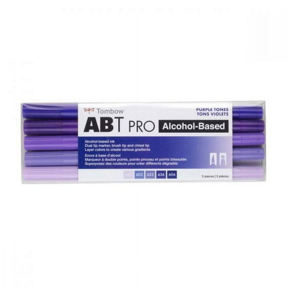 Tombow ABT PRO Alcohol Markers - Purple Tones, Set of 5