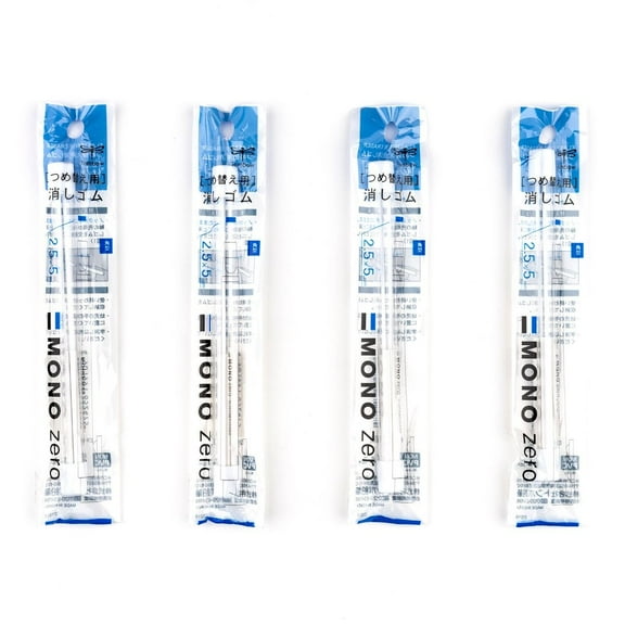 Tombow 72476 MONO Zero Eraser Refill, Rectangle 2.5mm, 4-Pack