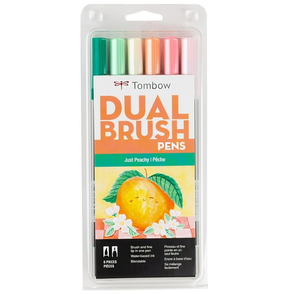 Tombow Dual Brush Markers 6/Pkg-Just Peachy