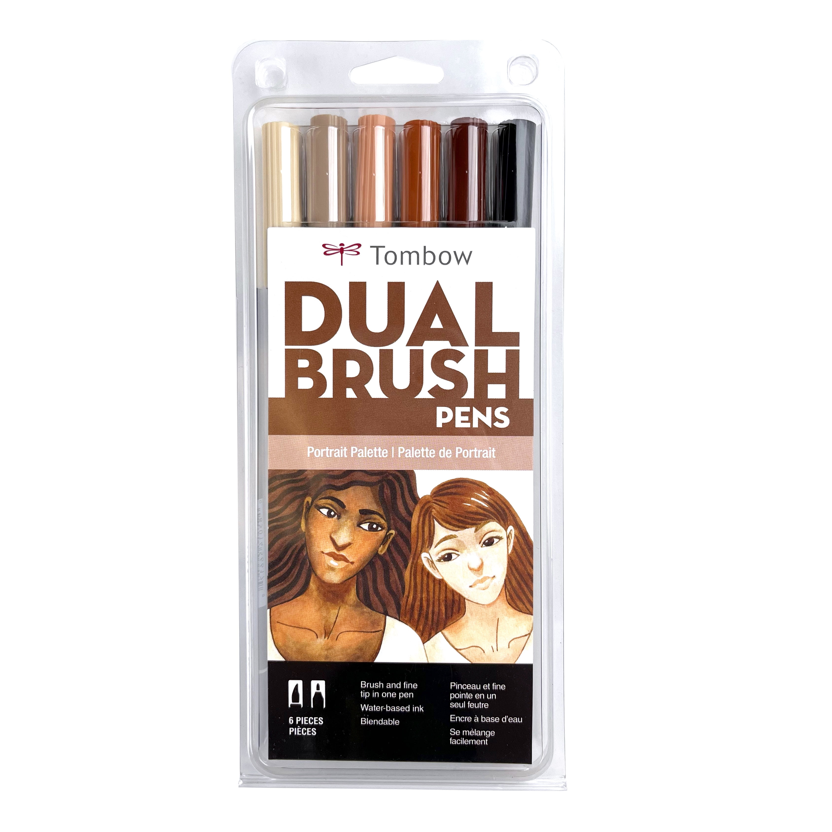 Dual Brush Pen Art Markers, Yay Sorbet, 6-Pack