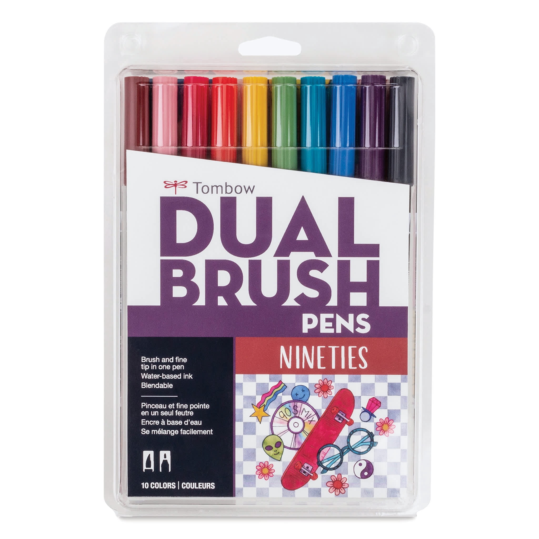 Tombow Dual Brush Pens - Set of 10, Nineties Colors