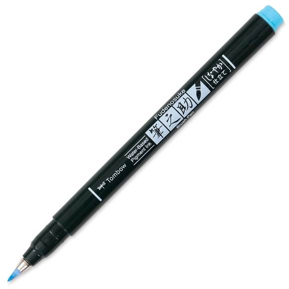 Tombow Fudenosuke Brush Pen - Light Blue Pastel, Soft Tip