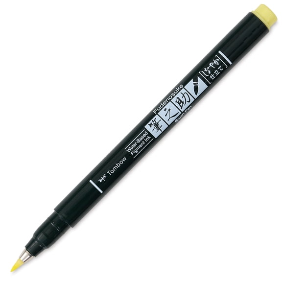 Tombow Fudenosuke Brush Pen - Pale Yellow Pastel, Soft Tip