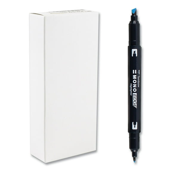 Tombow 56413 Highlighters, Skyblue Ink, Bullet/chisel Tip, Skyblue Barrel, 10/box