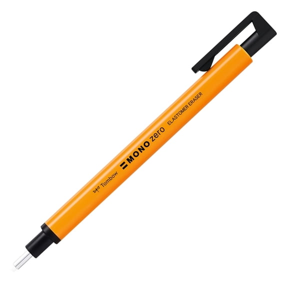 Tombow MONO Zero Eraser Pen - 2.3mm Round Tip - Neon Orange Barrel - Single