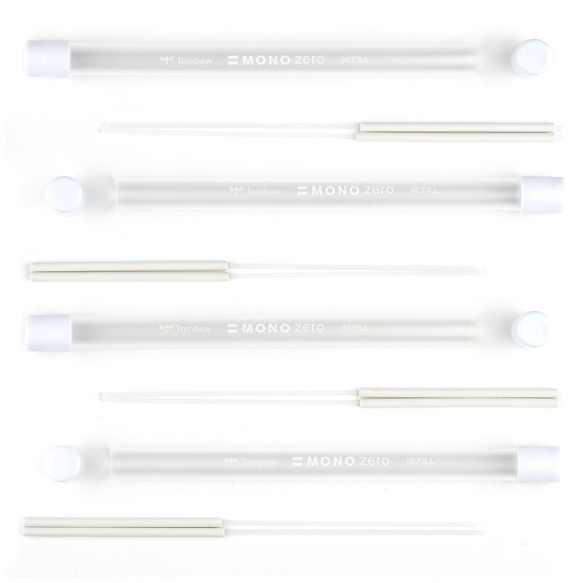 Tombow MONO Zero Pen Eraser Refill, Round, 4 Count, 4 Pack