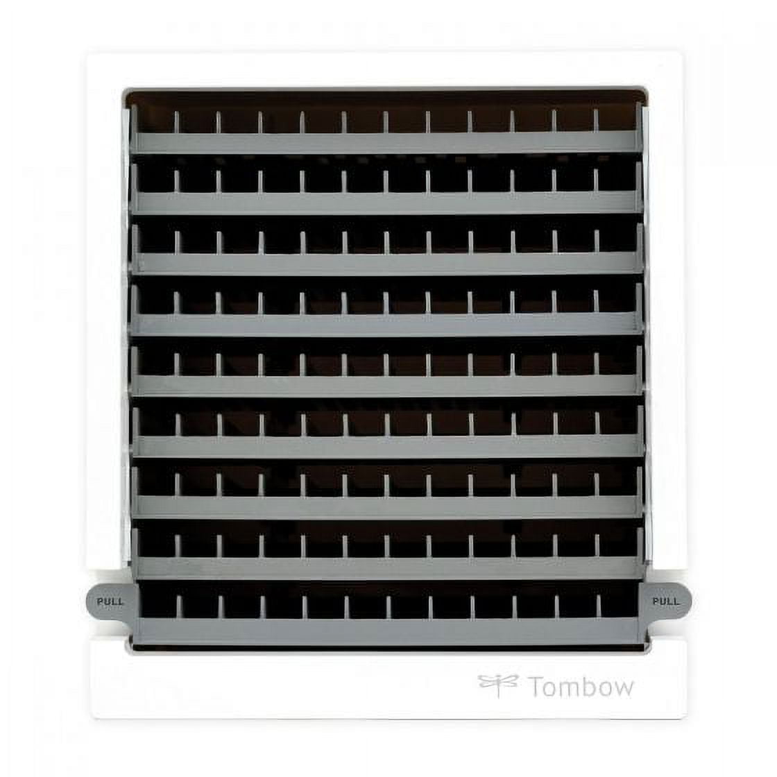 White and Gray Plastic Marker Desktop Organizer with Pull-Out Trays