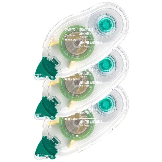 Tombow Refill Value Pack, Set of 3, MONO Adhesive Removable, 1/3 in. x 472 in.