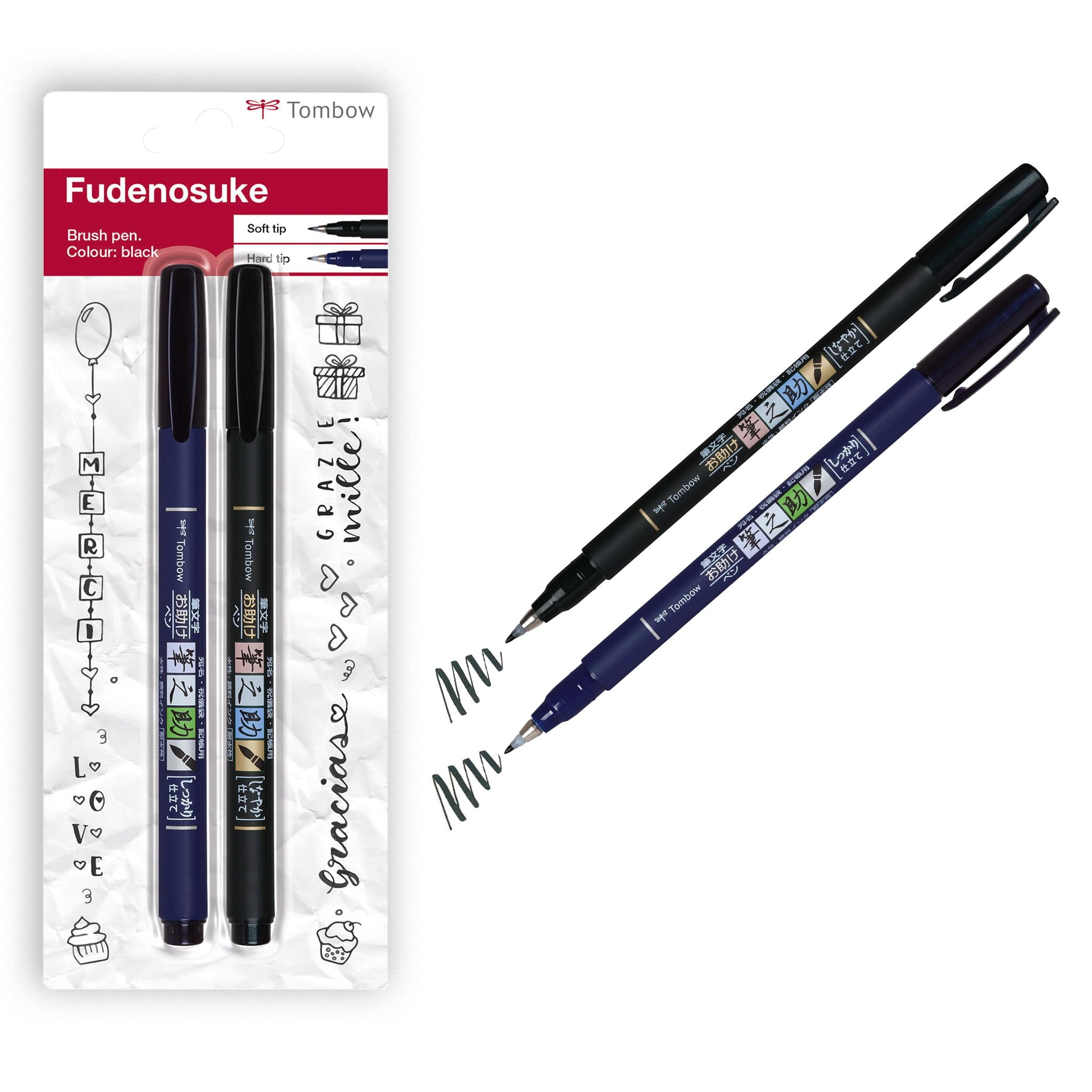 Wholesale Tombow Fudenosuke Brush Pen- Soft & Hard Tip