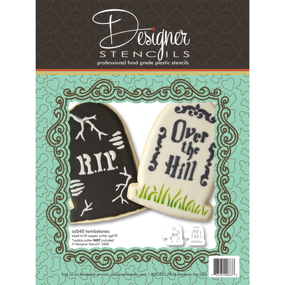 Tombstone Cookie Stencil Set (no cutter) by Designer Stencils