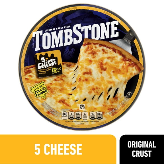 Tombstone Five Cheese, Original Thin Crust Pizza withZesty Tomato Sauce, 19.3 oz (Frozen)