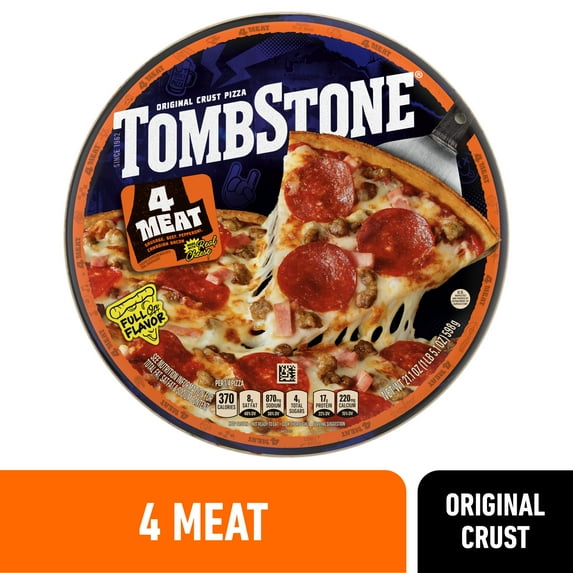 Tombstone Four Meat, Original Thin Crust Pizza with Zesty Tomato Sauce, 21.1 oz (Frozen)