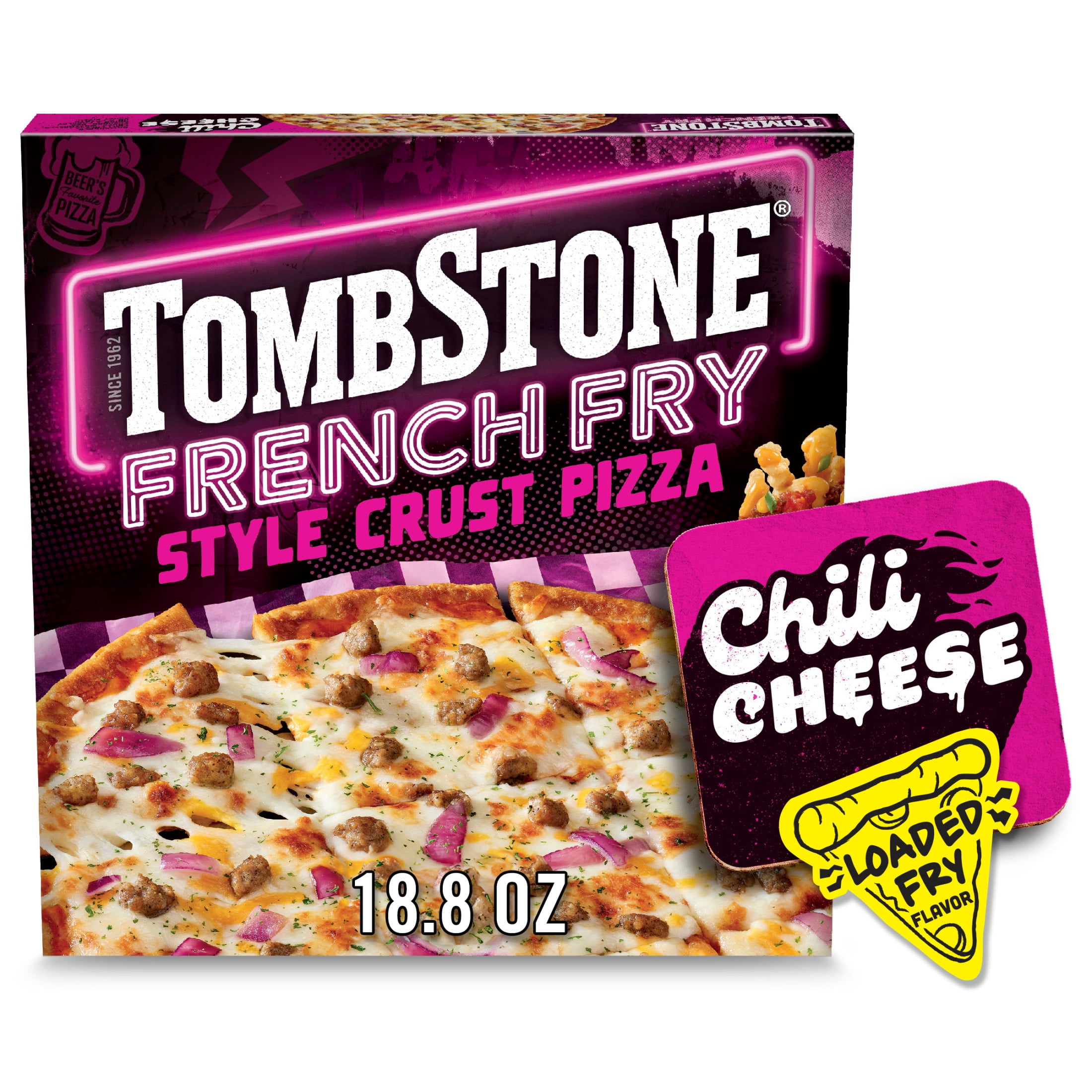 Tombstone French Fry Style Crust, Chili Cheese, Gluten Free Frozen Pizza, 18.8 oz (Frozen)