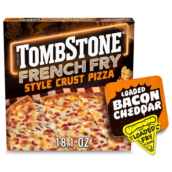 Tombstone French Fry Style Crust, Loaded Bacon Cheddar Cheese, Gluten Free Frozen Pizza, 18.1 oz (Frozen)