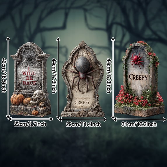 Tombstone Halloween Decorations Plastic Yard Signs, Graves Halloween Decorations Outdoor, for Outdoor Yard Lawn Garden Waterproof C