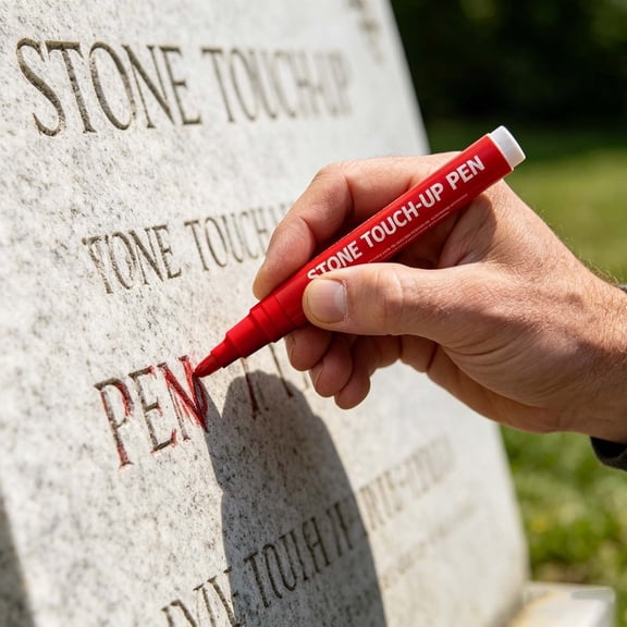 Tombstone Marker Pen, 4oz Waterproof Touch Up Pen for Restoring Faded Grave Inscriptions Lettering on Granite Marble Memorials