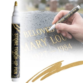 Tombstone Marker Pen For Restoring Faded Grave Inscriptions, Gravestone Marker Pen, Weather-Resistant Quick-Drying Oil-Based Fine Tip, Gravestone Lettering Memorial Inscriptions (Gold)