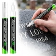 thumbnail image 1 of Tombstone Marker Pen Stone Touch-Up Pen for Restoring Faded Grave Inscriptions Waterproof Strong Coverage Ideal for Gravestone Lettering,1Pcs White, 1 of 8