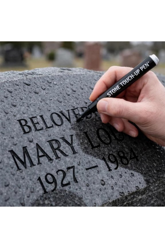 Tombstone Marker Pen, Waterproof Permanent Touch-Up Pen for Restoring Faded Grave Inscriptions, 10ml Black Paint Pen for Gravestone Memorial Lettering
