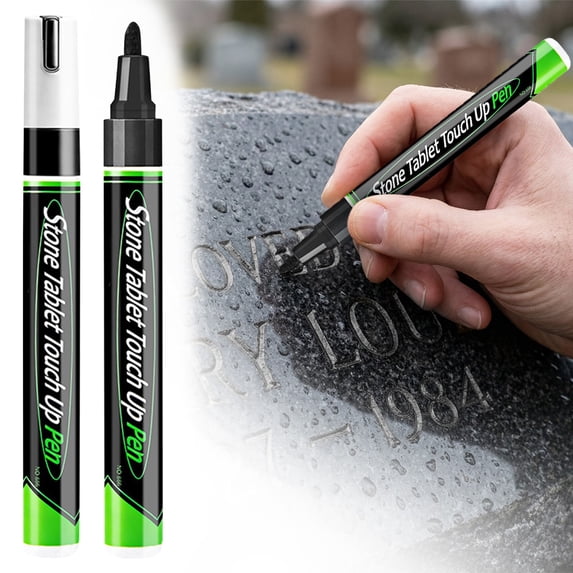 Tombstone Marker Pen for Restoring Faded Grave Inscriptions, Black