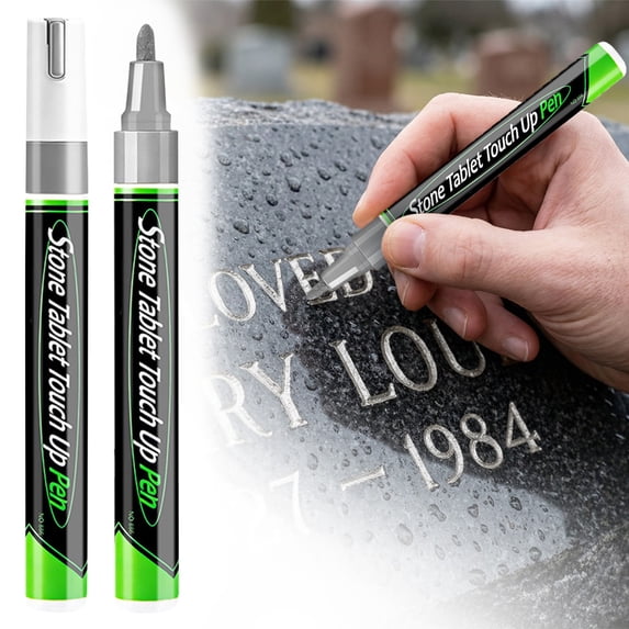 Tombstone Marker Pen for Restoring Faded Grave Inscriptions, Silver
