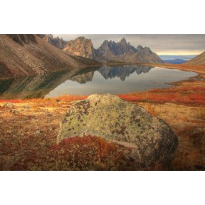 Tombstone Mountain Reflected In Talus Lake In Autumn Tombstone Territorial Park Yukon Canvas Art - Robert Postma Design Pics (18 x 12)