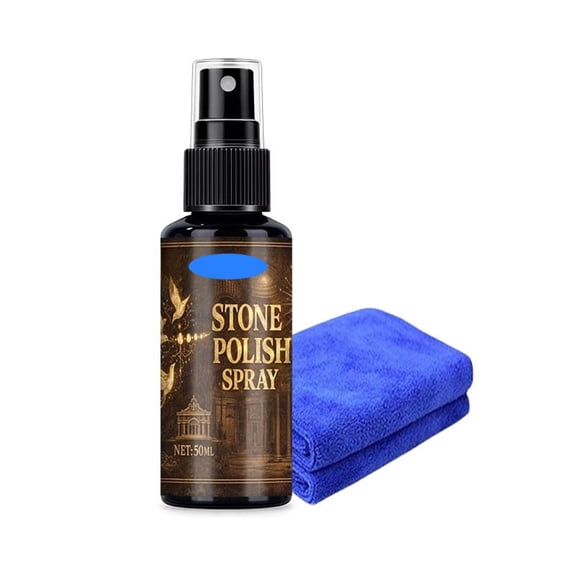 Tombstone Polish Spray 50ml Headstone Cleaner Kit with Towel Safe Granite Monument Stone Graveyard Stain Remover Outdoor Memorial Care Cleaner for Routine Maintenance and Restoration