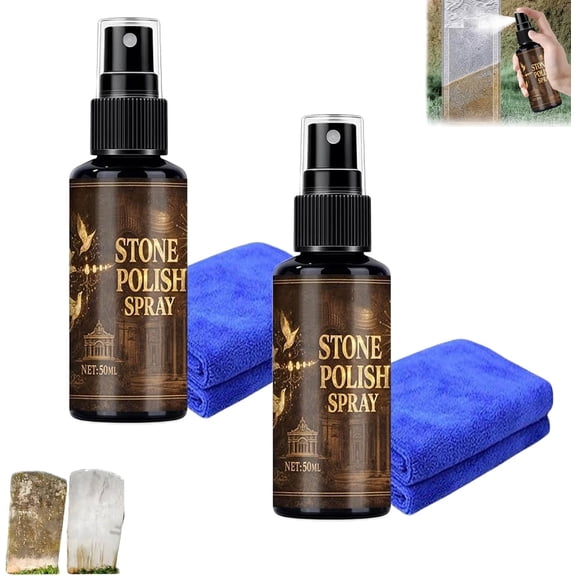 Tombstone Polish Spray with Towel, Headstone Cleaner for Graves, Tombstone Stone Polish Spray, Headstone Restoration Kit, Restore & Protect for Tombstone & Monument