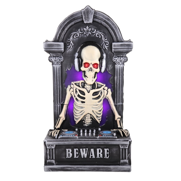 Haunted Hill Farm White & Red LED Battery Skeleton DJ Light