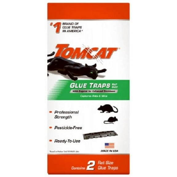 Tomcat 0362810 2-Pack Ready to Use Mouse & Rat Glue Traps - Quantity of 12