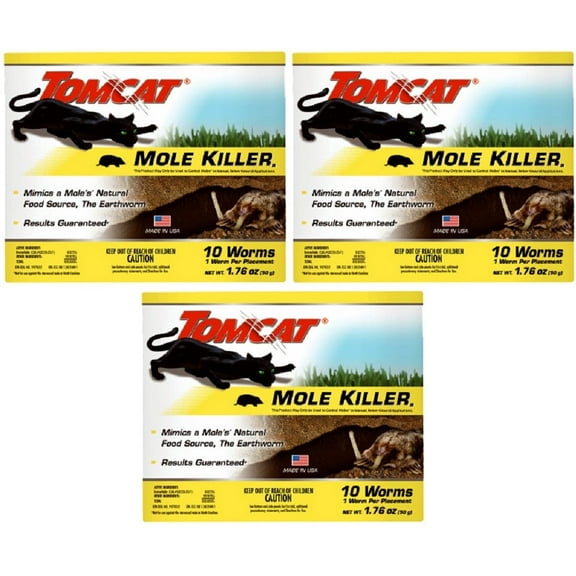 Tomcat 0372310 10-Pack Worm-Shaped Mole Killer - Quantity of 3