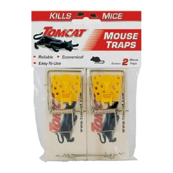 Tomcat 0373524 2-Pack Wooden Old Fashioned Spring Set Mouse Traps - Quantity of 36