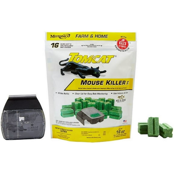 Tomcat 22786 Mouse Killer Refillable Station 1oz 16 Pack