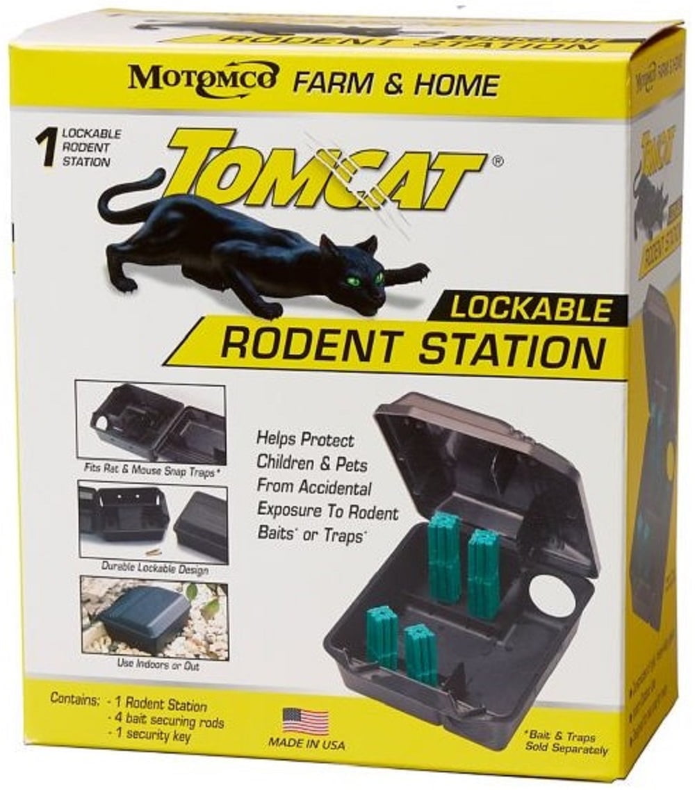 Tomcat 33473 Indoor and Outdoor Rodent Bait Station Reusable
