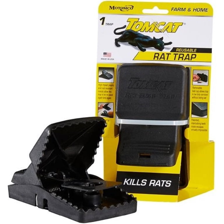 Tomcat 33521 Indoor and Outdoor Rat Snap Trap Reusable Plastic
