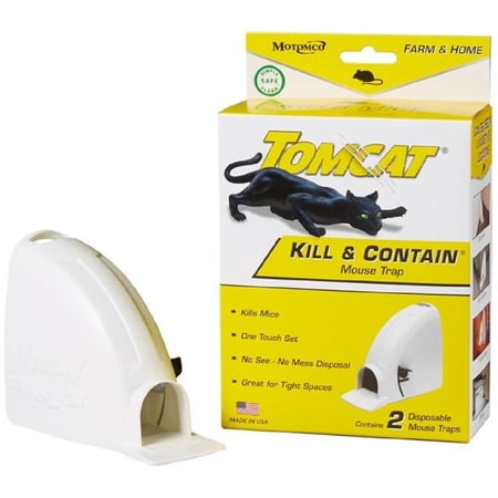 Tomcat 33542 Indoor and Outdoor Kill and Contain Mouse Traps Disposable 2 Pack