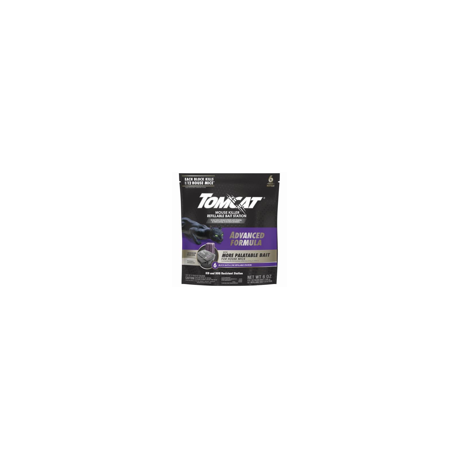 Tomcat Advanced Formula Bait Station and Bait Blocks For Mice 6 oz 6 pk