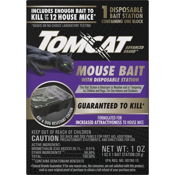 Tomcat Advanced Formula Disposable Mouse Killer Bait Station - Pack of 12