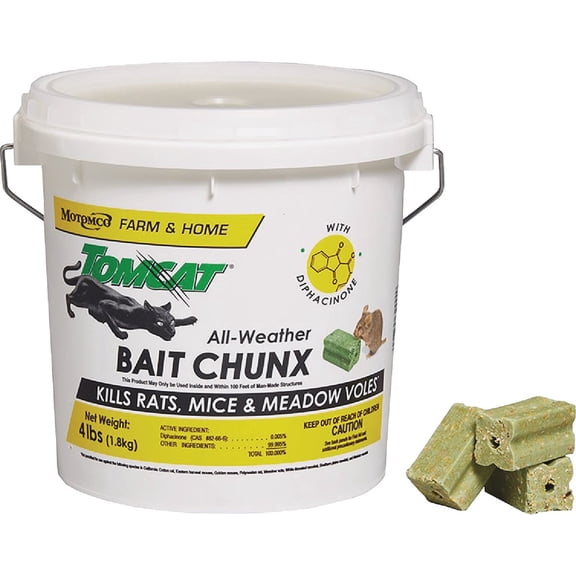 Tomcat All Weather Bait Chunx - Rodent Bait - 4 Lb