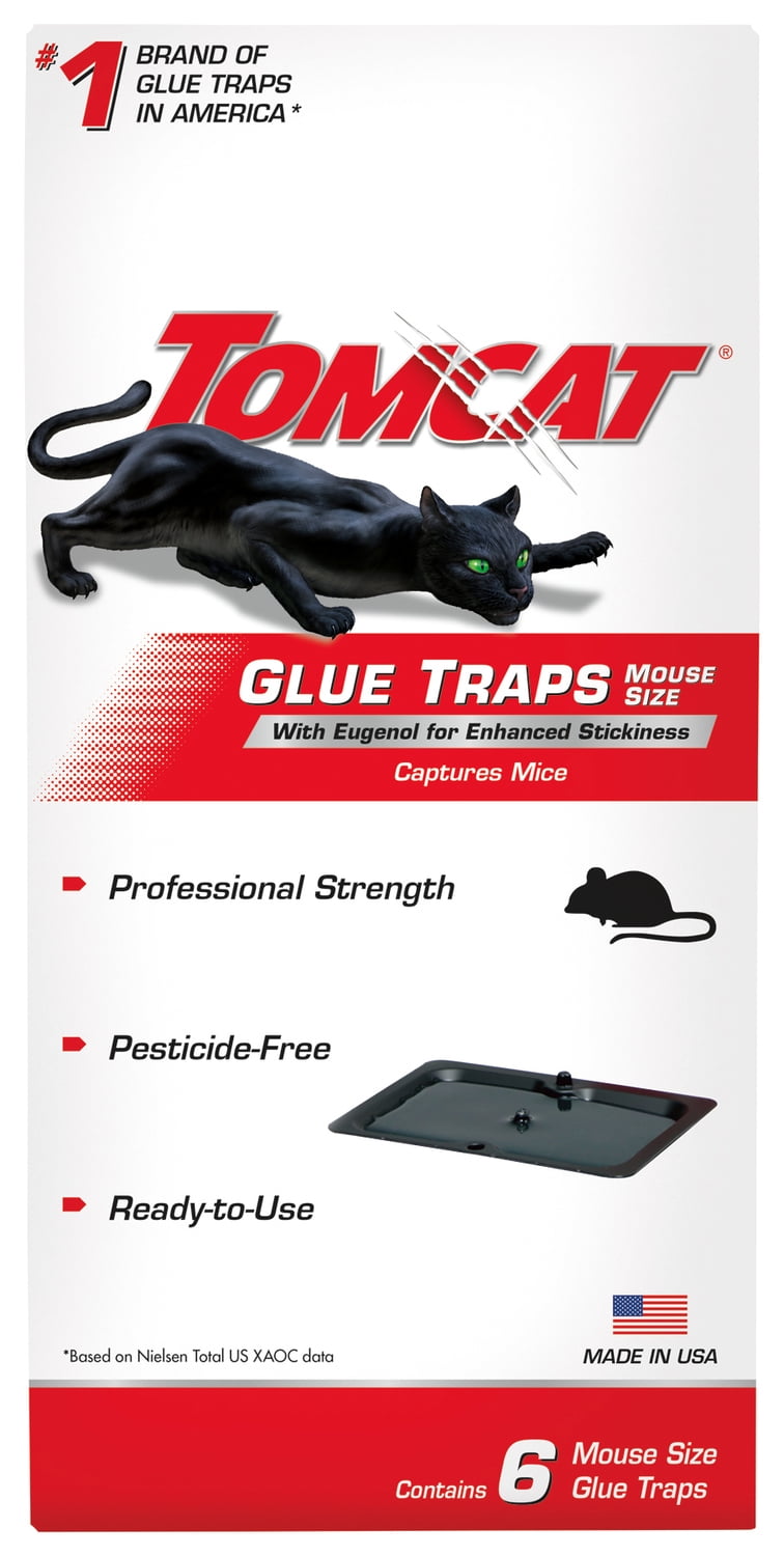 Tomcat Glue Traps Mouse Size with Eugenol for Enhanced Stickiness, 6-Pk.