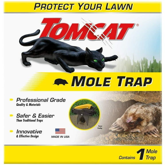 Tomcat Mole Trap - Kill Moles Without Drawing Blood to Protect Your Lawn - Reusable - Professional Grade, Innovative and Effective Design