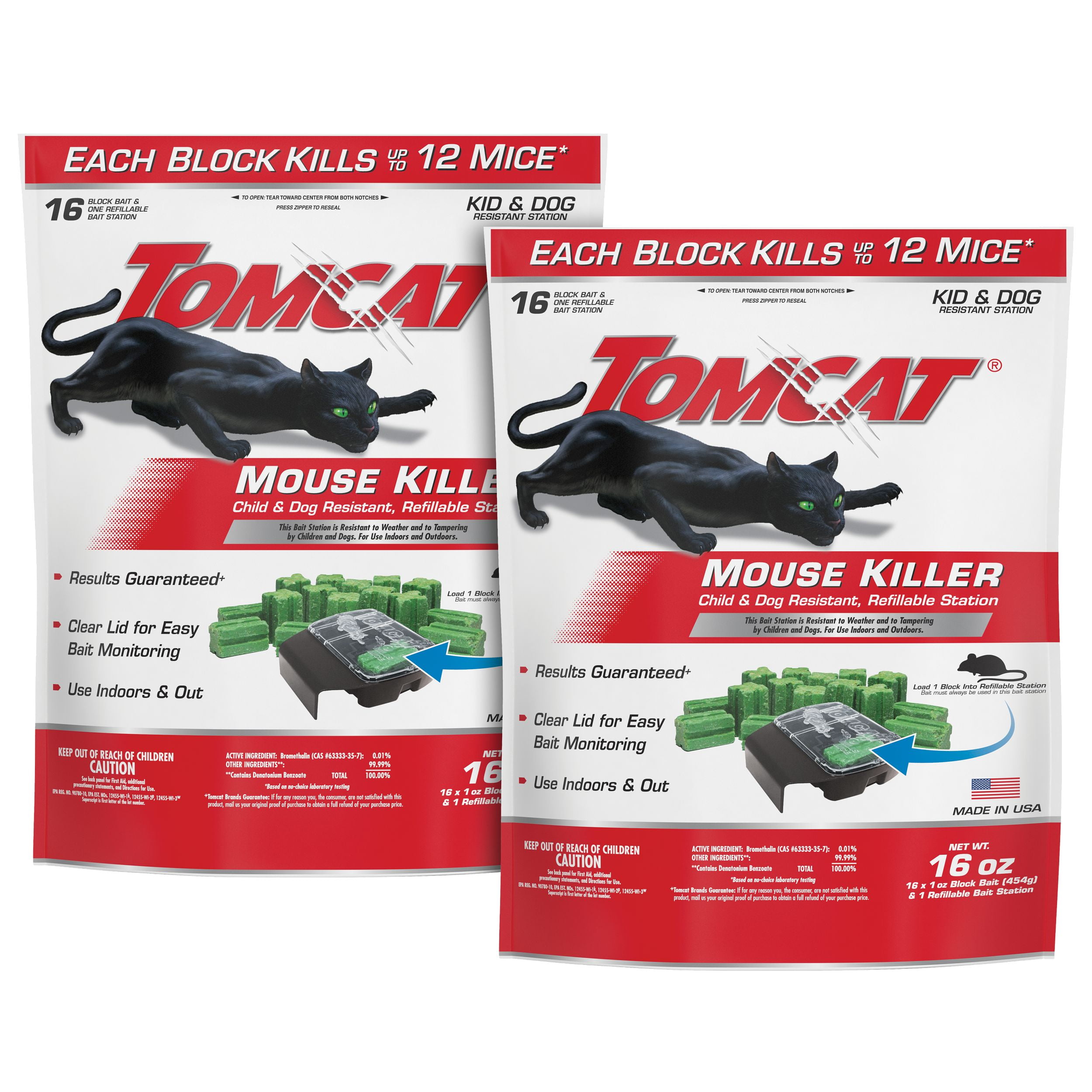 Tomcat Mouse Killer Child & Dog Resistant, Refillable Station (2-Pack)