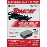 Tomcat Mouse Killer Child Resistant, Disposable Station, 4-Pack 16 Preloaded Stations