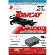 Tomcat Mouse Killer Disposable Station for Indoor Use - Child Resistant 2 Stations, with 1 Bait Each