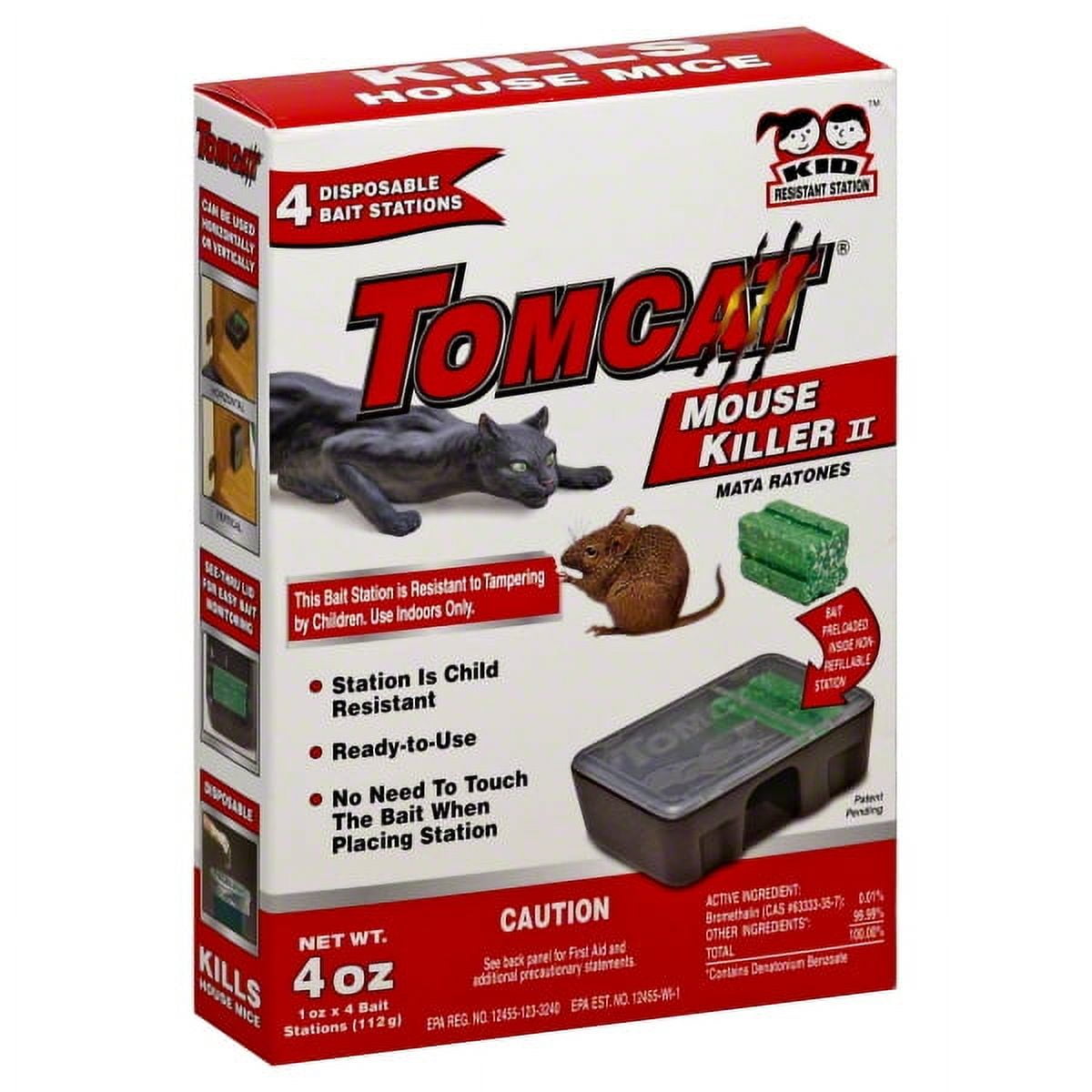 Tomcat Disposable Mouse Bait Station 22610 Station plus 1oz bait