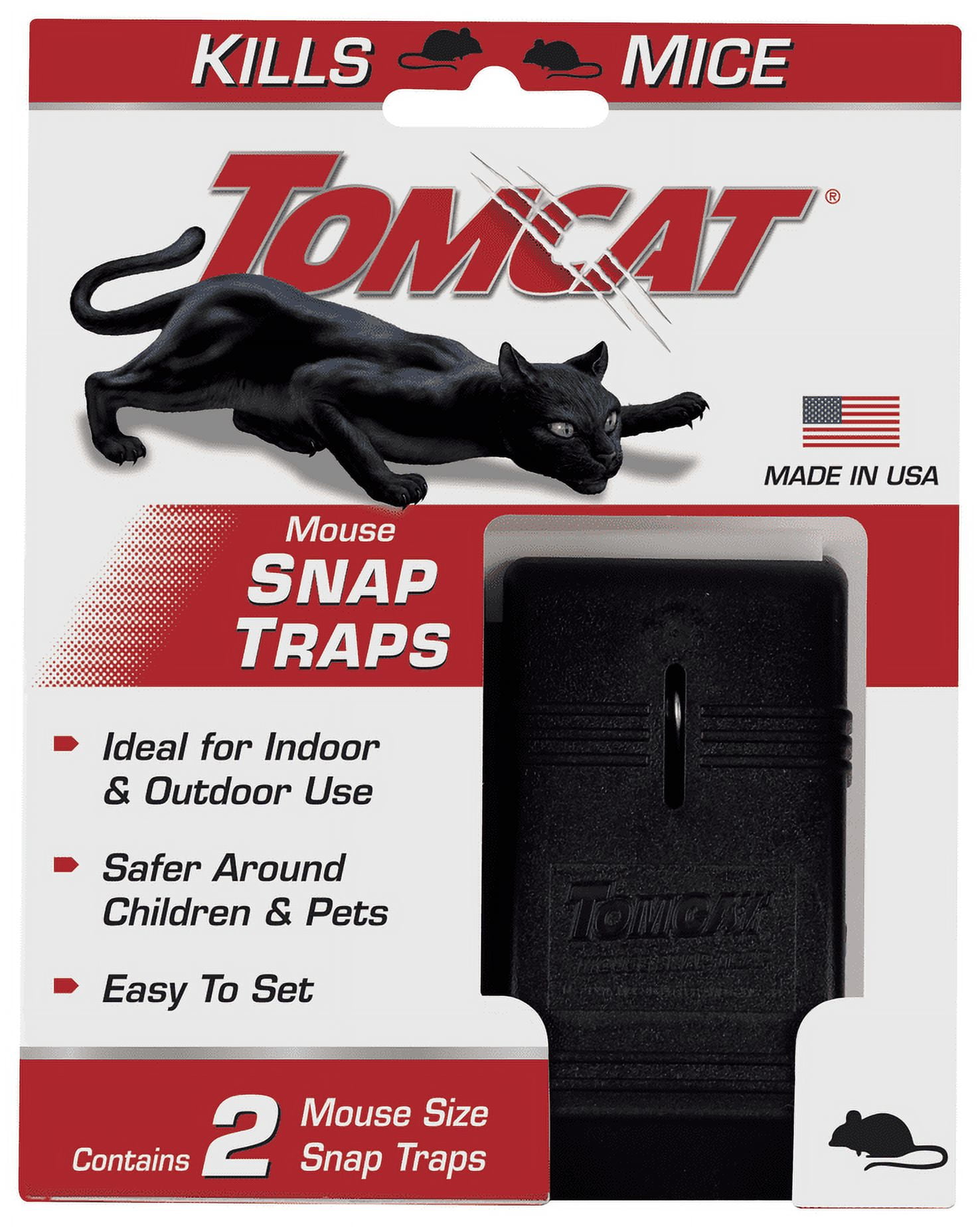 Tomcat Mouse Snap Traps, Contains 2 Traps, No-Touch Disposal, Easy to Set 