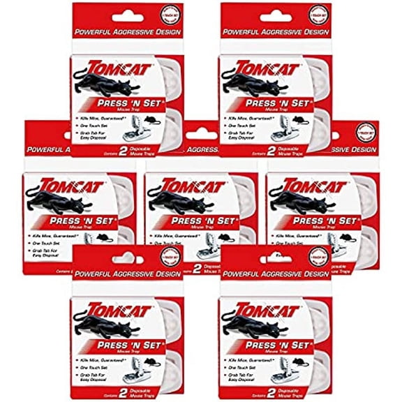 Tomcat Press 'N Set Mouse Trap, 2 Traps/Pack (7-Pack)