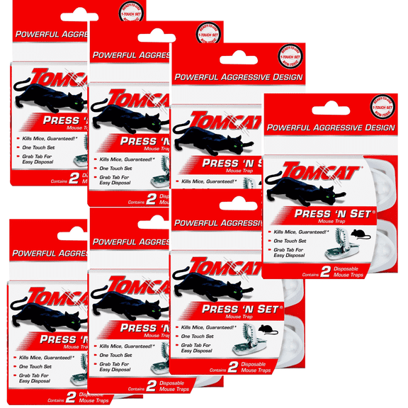 Tomcat Press 'N Set Mouse Trap, 2 Traps/Pack (7-Pack)